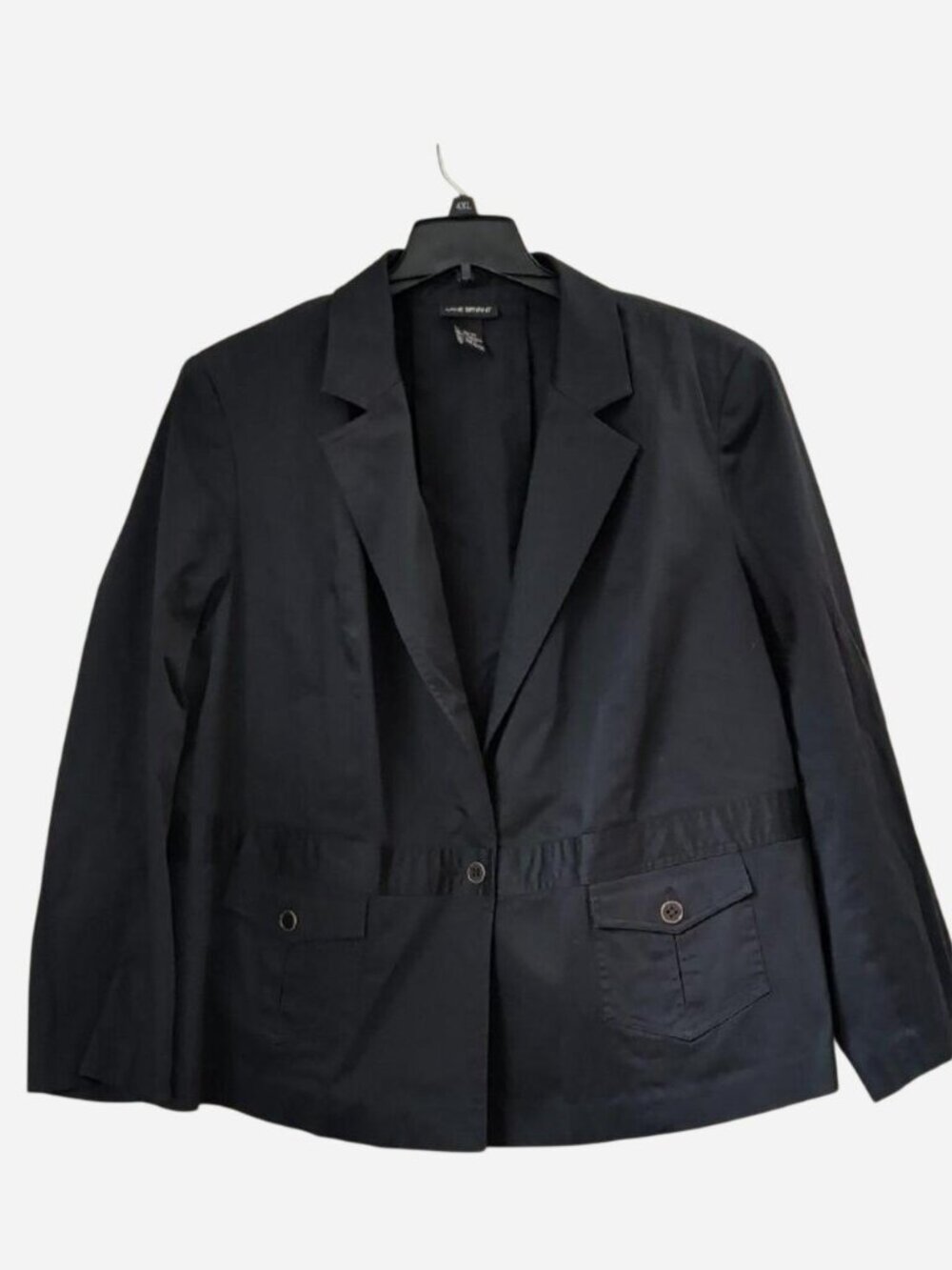 Lane Bryant Black Cotton Sateen Blazer Plus Size 22/24 Stretch Workwear